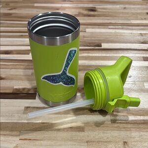 YETI Lime Green Tumbler with Straw Lid